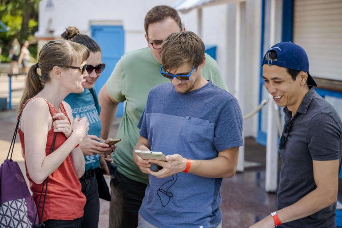 Photo montrant des personnes qui participent à des activités de Team Building au Parc Astérix